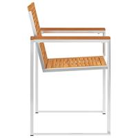 Tuinstoelen 4 st met kussens massief acaciahout - thumbnail