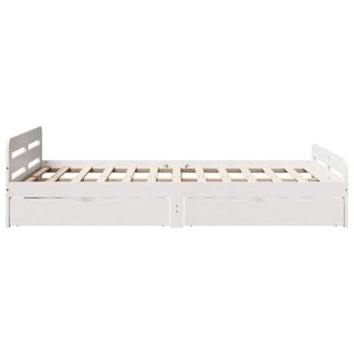 Bedframe zonder matras massief grenenhout wit 135x190 cm Bedframe zonder matras massief grenenhout wit 135x190 cm