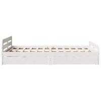 Bedframe zonder matras massief grenenhout wit 135x190 cm - thumbnail