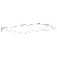 Bureaublad met ronding 100x60x2,5 cm massief ruw mangohout - thumbnail