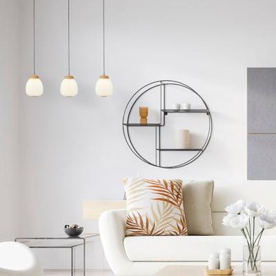 Searchlight 3-lichts hanglampElla zwart met wit - 31411-3NA