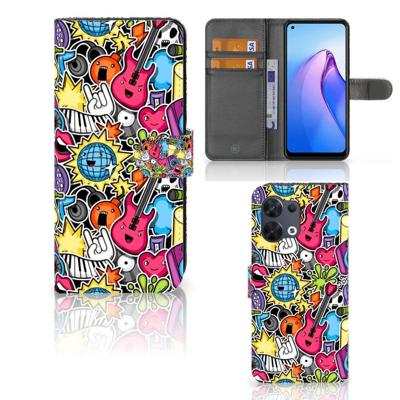 OPPO Reno8 | Wallet Case | met Pasjes | Punk Rock