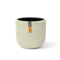 Capi nature groove bol bloempot 9x8 cm beige - thumbnail