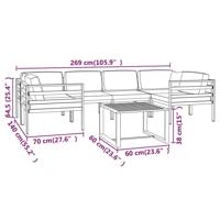 7-delige Loungeset met kussens aluminium antracietkleurig - thumbnail