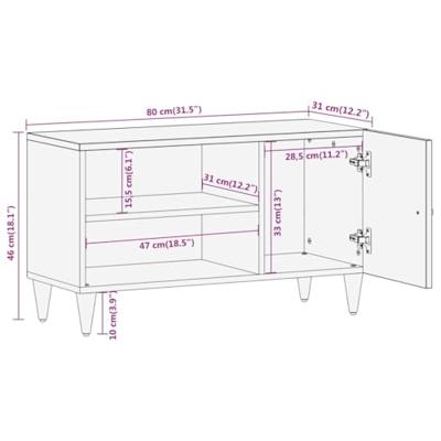 Tv-meubel 80x31x46 cm massief mangohout