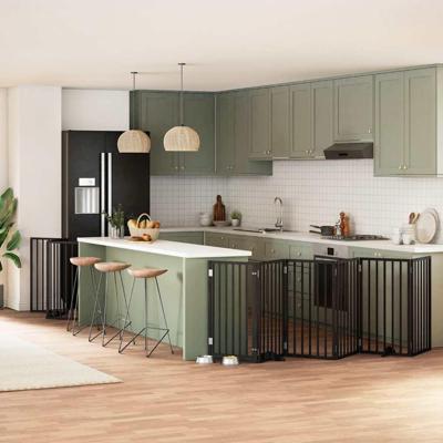 Hondenhek inklapbaar 12 panelen 600 cm populierenhout zwart