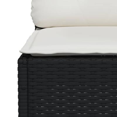 8-delige Loungeset met kussens poly rattan zwart - thumbnail