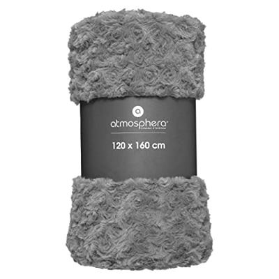 ATMOSPHERA Krullend bont plaid - 120 x 160 cm - Leigrijs ATMOSPHERA Krullend bont plaid - 120 x 160 cm - Leigrijs