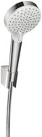 Hansgrohe crometta 2 stralen badset EcoSmart met slang 160cm wit/chroom - thumbnail