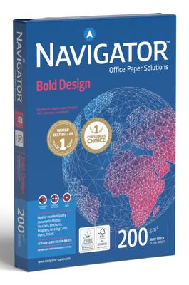 Kopieerpapier navigator bold design a4 200gr wit | 7 stuks