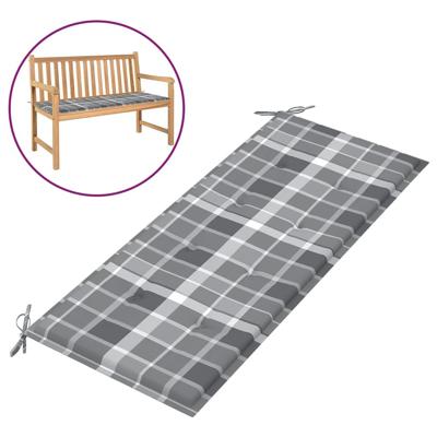 VidaXL Tuinbankkussen 120x50x4 cm oxford stof ruitpatroon grijs