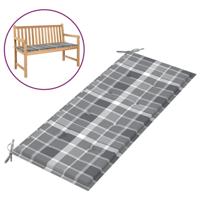 VidaXL Tuinbankkussen 120x50x4 cm oxford stof ruitpatroon grijs - thumbnail