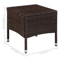 3-delige Bistroset poly rattan bruin - thumbnail