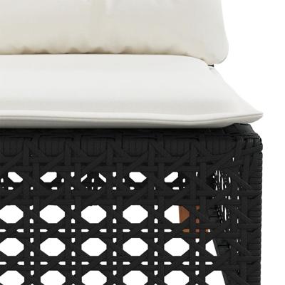 8-delige Loungeset met kussens poly rattan zwart - thumbnail