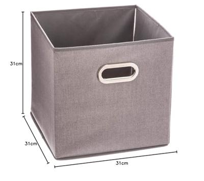 Multi-functionele Kist Five Stof Lichtgrijs (31 x 31 x 31 cm)