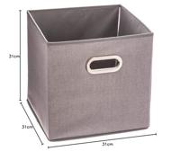Multi-functionele Kist Five Stof Lichtgrijs (31 x 31 x 31 cm) - thumbnail