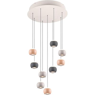 LED Hanglamp - Musterring Cannon - 9 Lichtpunten van 5 Watt - Rond - Dimbaar - Aanpasbare Lichtkleur - Geheugenfunctie - Nachtlamp - Up-and-down Verlichting - Meerkleurig - Metaal