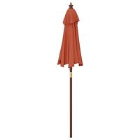 VidaXL Parasol met houten paal 196x231 cm terracottakleurig - thumbnail