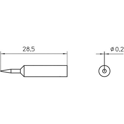 Weller XNT 1S Soldeerpunt Ronde vorm Grootte soldeerpunt 0.2 mm Lengte soldeerpunt: 28.5 mm Inhoud: 1 stuk(s)