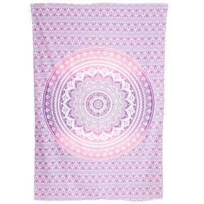Authentiek Wandkleed Katoen met Mandala Paars Roze (215 x 135 cm)