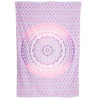 Authentiek Wandkleed Katoen met Mandala Paars Roze (215 x 135 cm) - thumbnail