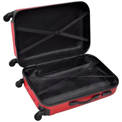 VidaXL 3-delige kofferset hard 45,5/55/66 cm rood VidaXL 3-delige kofferset hard 45,5/55/66 cm rood