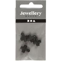 Creativ Company Kruis, afm 10x10 mm, gatgrootte 1,5 mm, zwart, 4 stuk/ 1 doos - thumbnail