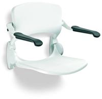 Douchezitting Handicare Linido met Rugleuning en Armleggers Opklapbaar Wit Handicare - thumbnail