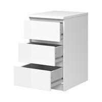 Nachtkastje Naia - 3 lades - hoogglans wit - Leen Bakker - thumbnail