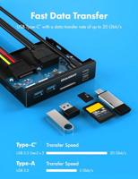 GrauGear G-MP01CR G-MP01CR USB-hub 6 poorten USB-A, USB-C, SD, Micro-SD USB 3.0 5 GBit/s Zwart - thumbnail
