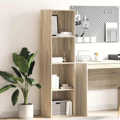 Boekenkast 40x30x152 cm bewerkt hout sonoma eikenkleurig