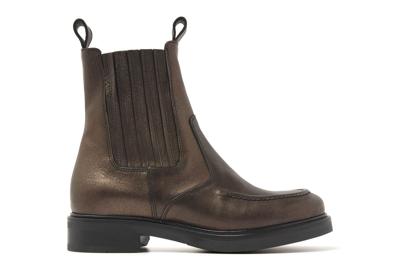 VIA VAI Dames Enkellaarsjes in Leder (Bruin)