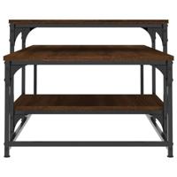 Salontafel 102x60x45 cm bewerkt hout bruineikenkleurig - thumbnail