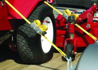 Masterlock Ratchet tie down with J hooks 4,50m - colour : yellow - PVC grip on r - 3058EURDAT - thumbnail