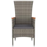 Tuinstoelen 2 st met kussens poly rattan grijs - thumbnail