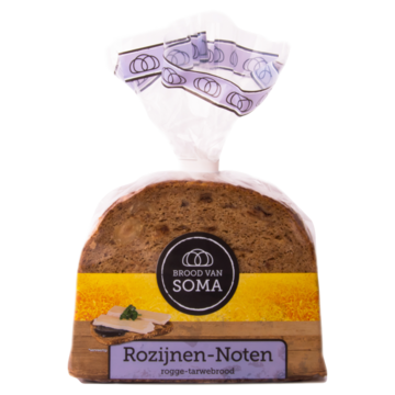 Brood van Soma Rozijnen Noten Bruin RoggeTarwebrood 400 g bij Jumbo