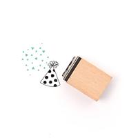 Set houten stempels, 9 stempels + 2 inkten HAPPY BIRTHDAY FOLIA hout - thumbnail