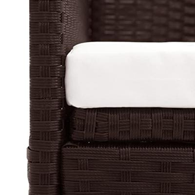VidaXL Tuinbank met luifel poly rattan bruin
