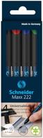 Schneider permanent marker Maxx 222, etui van 4 stuks in geassorteerde kleuren - thumbnail