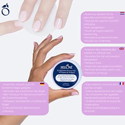 Herome 30 Nailpolish Remover Pads - Aceton vrij - thumbnail