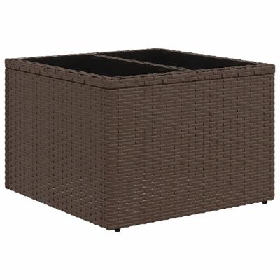 6-delige Loungeset met kussens poly rattan bruin - thumbnail