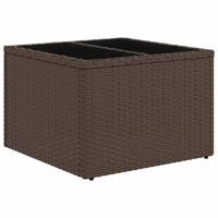 3-delige Loungeset met kussens poly rattan bruin - thumbnail