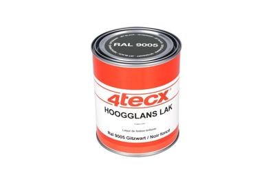 4tecx Hoogglans lak RAL 9005 gitzwart 0,75ltr 4tecx Hoogglans lak RAL 9005 gitzwart 0,75ltr