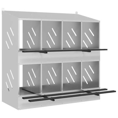 Kippennestkast met 8 vakken gegalvaniseerd metaal zilverkleurig Kippennestkast met 8 vakken gegalvaniseerd metaal zilverkleurig