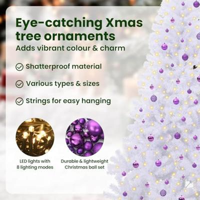 Kunstkerstboom met 300 LED Wit 240 cm PVC en staal