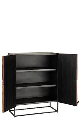 J-Line kast Shanil 2 Deuren - hout|ijzer - naturel