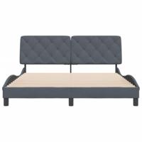 Bedframe zonder matras 160x200 cm fluweel donkergrijs - thumbnail