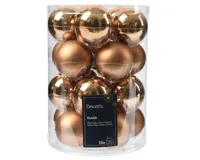 Decoris kerstballen Glas 20st pecannoot bruin 6cm - thumbnail