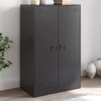 Dressoir 67x39x107 cm staal zwart - thumbnail