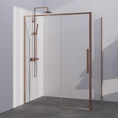 BRAUER Season douchecabine model B met schuifdeur helder glas 140x90x200 omkeerbaar incl. glascoating Season-Koper BRAUER Season douchecabine model B met schuifdeur helder glas 140x90x200 omkeerbaar incl. glascoating Season-Koper